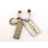 TIFFANY & Co., a silver keyring, of C-bar and ball form, screw fitting, signed to the bar, with