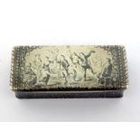 A French silver and niello snuff box, circa 1870, rectangular with profuse scrolling leafage to