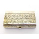 A Russian silver cigarette case, maker's mark AB (Cyrillic), St. Petersburg, circa 1890, rectangular