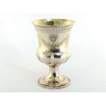 An early Victorian silver prize goblet by Pearce & Burrows, London, 1840, campana form with fluted