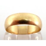 A late Victorian 15 carat gold wedding band, inscribed within the shank, finger size P, 4.1gms