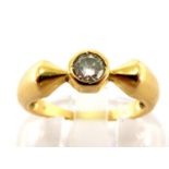 An 18 carat gold brilliant cut diamond ring, attributed to Cartier, all marks and numbers rubbed,