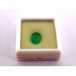 A loose emerald, the oval cut stone approx. 2.75 carats CONDITION: chip to girdle, heavy feather