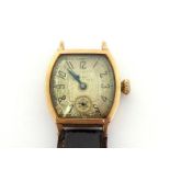 Elgin, a 1920s 9 carat gold gentleman's manual wind wristwatch, the case hallmarked Chester 1927,