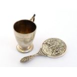 A silver christening cup, in fitted case, by Hutton and Sons, Birmingham, 1919, wt. 61gm.,