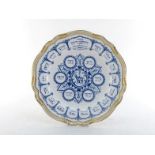 Judaica:- a Spode Seder plate decorated in blue with a large Star of David centred by a goat and a