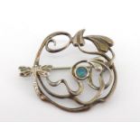 An Arts & Crafts silver and opal brooch, maker’s mark rubbed, possibly LHC, 3.5cm
