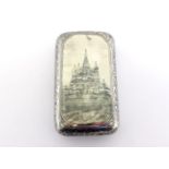 A Russian silver and niello cigarette case by N. N. Fyeofilov, Moscow, 1883, rectangular with