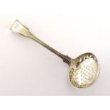 A George III silver Fiddle & Thread pattern sifter spoon by Richard Crossley, London, 1805,