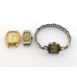 OMEGA, three lady's stainless steel wristwatches, including two mid 20th century manual wind