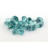 A collection of loose blue zircon, round cuts, totalling approx. 23.47 carats. (note: VAT will be