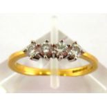 An 18 carat yellow gold and diamond ring, the four uniform brilliants totalling approx. 0.5carat,