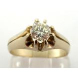 A diamond single stone ring, the brilliant cut approx. 0.59 carat, the shank stamped '18k', finger