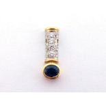 A sapphire and diamond pendant, the oval cut sapphire 4.9 x 3.8 x 3mm (approx. 0.45 carat), rub over