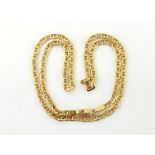 A gold anchor link necklace, to lobster claw clasp, stamped '585', 12.6gms