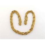 A 9 carat gold fancy link chain, 73cm long, 11.9gms