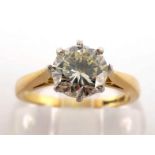 A diamond single stone ring, the brilliant cut approx. 1.00 carat, in claw setting, the shank