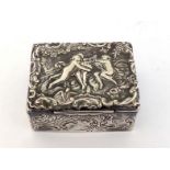 A Continental silver snuff box in 18th century style, probably German, early 20th century, oblong,