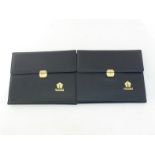 Namiki, two black leather pen cases, each 22 x 39cm