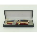 Sheaffer Targa, a 1980s brown metallic lacquer fountain pens, fine nib, and aerometric filler, in