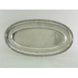 A good Danish silver oval meat dish by Michelsen, Copenhagen, 1895, with reed and tie border,