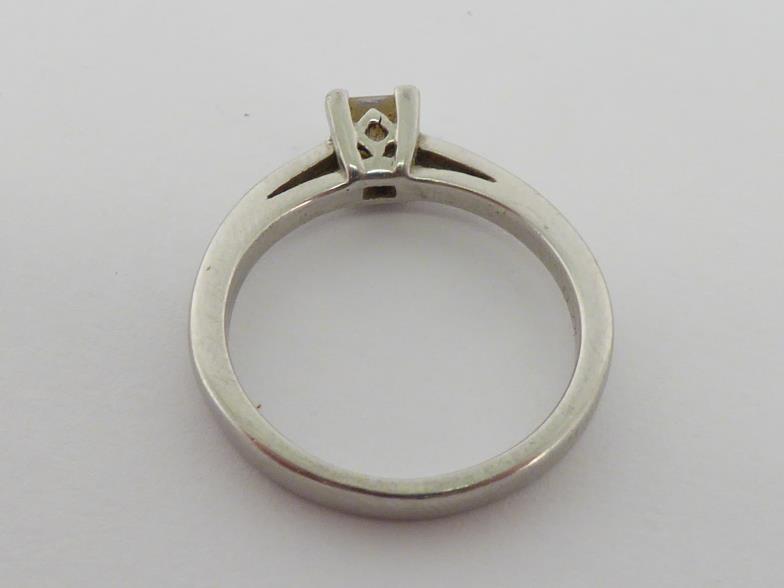 Two platinum and diamond rings, the first single stone princess cut 0.27 carat, the shank fully - Image 3 of 7