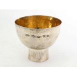 A modern silver goblet inspired by Chinese ceramic stem cup, mark of MBS in hexagonal punch, London,