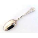 A George II silver Hanoverian pattern table spoon by Paul de Lamerie, London, 1739, with double drop