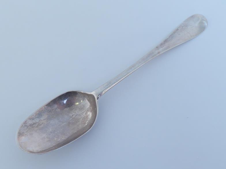 A George I silver rat-tail table spoon, maker's mark indistinct, S? with pellet below, in - Image 4 of 4