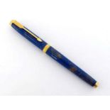 Parker 75, a 'lapis' lacquer fountain pen, with fine nib and cartridge converter mechanism