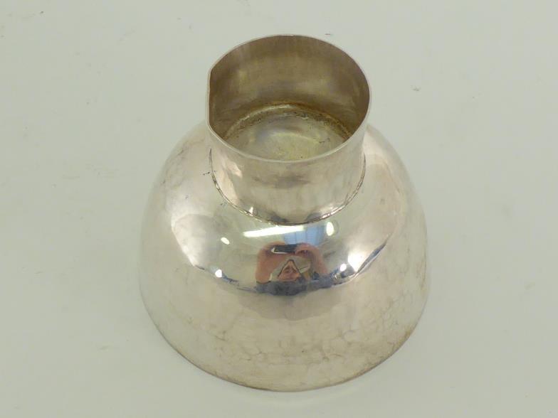 A modern silver goblet inspired by Chinese ceramic stem cup, mark of MBS in hexagonal punch, London, - Image 3 of 3