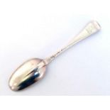 A George I silver rat-tail table spoon, maker's mark apparently overstruck, possibly Philip