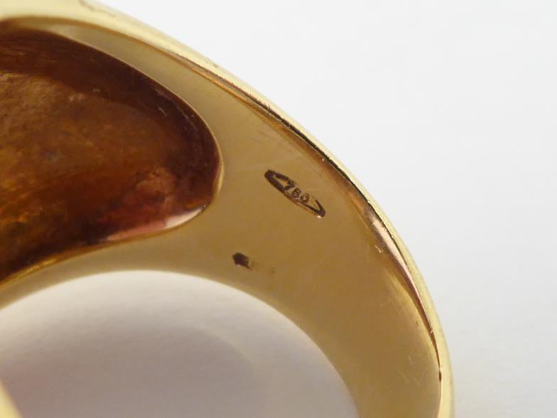 Pomellato 67, an 18 carat gold and amethyst dress ring, the large oval cabochon 20 x 14mm, the heavy - Image 4 of 5