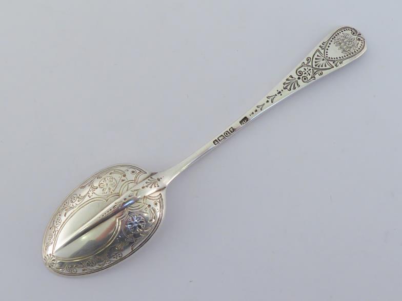 A fancy American silver dessert spoon by Tiffany with English import marks for London, 1909; a - Image 5 of 7