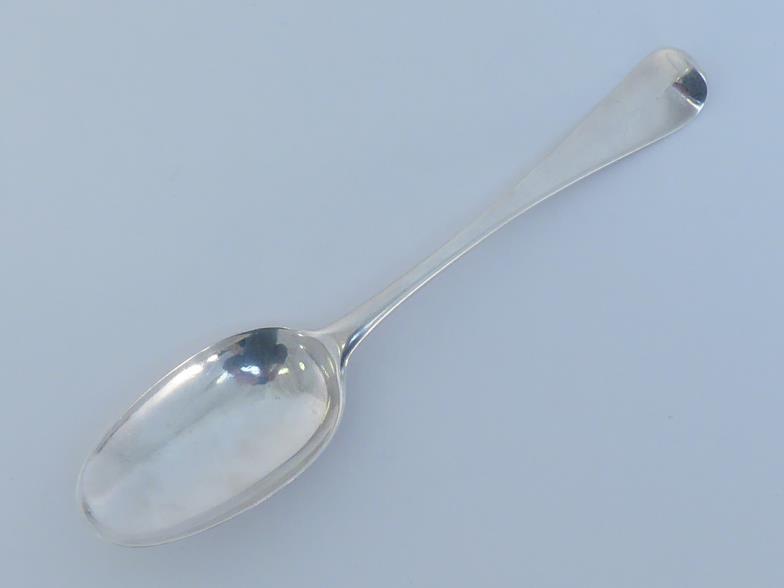 A George I silver rat-tail table spoon, maker's mark apparently overstruck, possibly Philip - Image 6 of 6