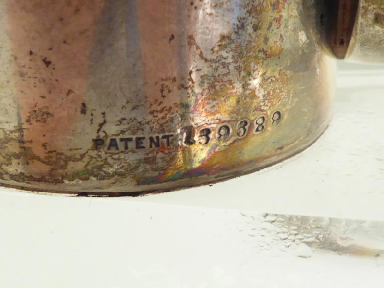 A silver-mounted glass decanter, the silver collar with patented lock securing the diamond-cut - Image 7 of 7