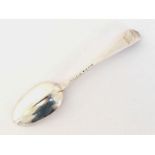 A George I silver (Britannia standard) rat-tail table spoon, maker's mark indistinct, London,