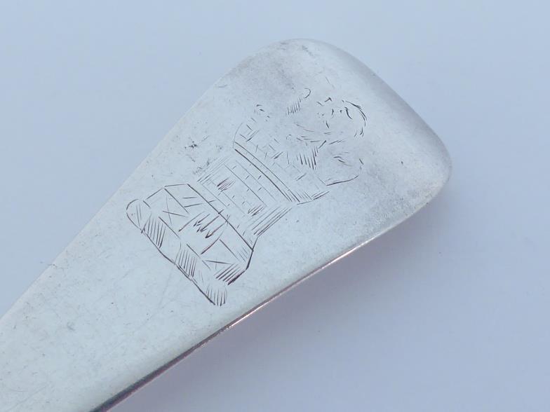 A George I silver rat-tail table spoon, maker's mark apparently overstruck, possibly Philip - Image 2 of 6