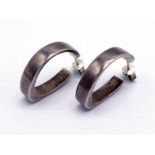 Georg Jensen, a pair of silver ear hoops, model no. 422, 2.5cm long, signed and stamped '925 S',