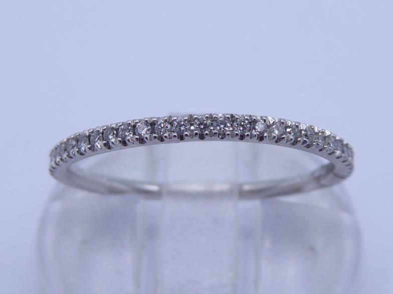 GEORG JENSEN, Aurora, a slim diamond and 18 carat white gold eternity ring, the small brilliants - Image 2 of 5