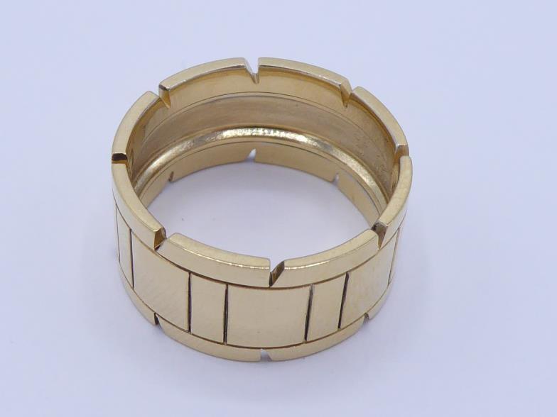 CARTIER, an 18 carat yellow gold 'Tank' ring, the inner shank signed and numbered CM5204, finger - Image 2 of 3