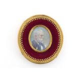 English School, early 20th century, a portrait miniature of a dignified elderly gentleman with