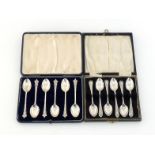 A set of six late Victorian silver coffee spoons by Sutherland & Roden, Sheffield, 1900, with