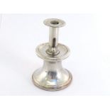 An unusual Old Sheffield Plate chamberstick, circa 1800, the capstan base with bayonet fitting