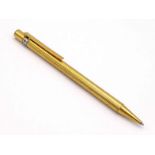 Cartier, a gold plated ballpoint pen, no. 814964, no box or paperwork CONDITION: wear to gilding,