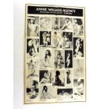 A 1960s Model agency glamour poster featuring 22 nude models complete with vital statistics for