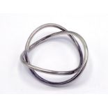 Hans Hansen for Georg Jensen, a silver bracelet, the double orbital band stamped with maker's