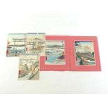 Utagawa Hiroshige (1797-1858), a group of five Japanese colour wood block prints from 36 views of