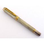 WATERMAN, Ideal, a limited edition silver fountain pen, no. 0432/1000, with fine nib and cartridge