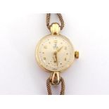 Tudor (Rolex Watch Company), a 1950s lady's 9 carat gold manual wind wristwatch, the circular case